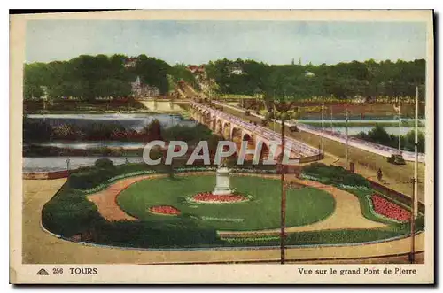 Ansichtskarte AK Tours Vue sur le Grand Pont de Pierre