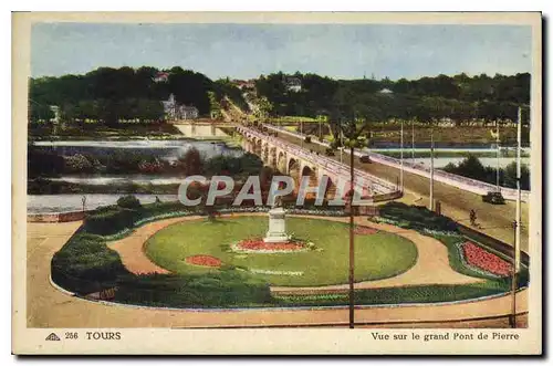 Ansichtskarte AK Tours Vue sur le Grand Pont de Pierre