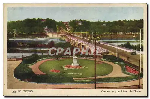 Ansichtskarte AK Tours Vue sur le Grand Pont de Pierre