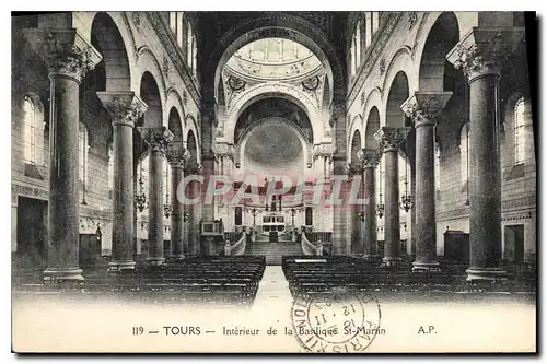 Cartes postales Tours Interieur de la Basilique St Martin