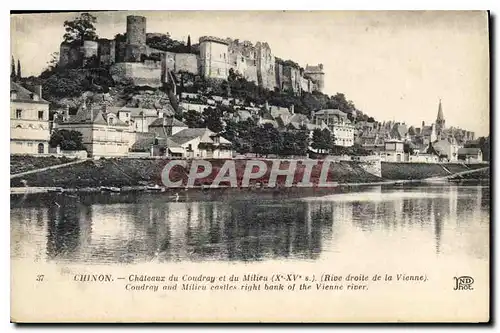 Ansichtskarte AK Chinon Chateaux du Coudray et du Milieu Rive droite de la Vienne