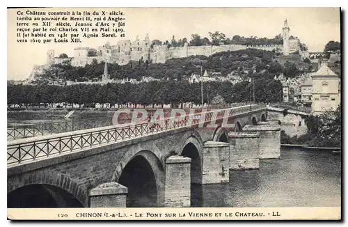 Cartes postales Chinon Le Pont sur La Vienne et le Chateau