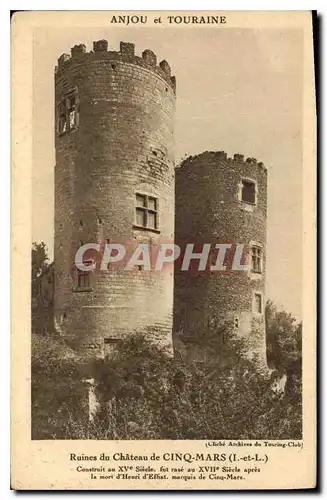 Ansichtskarte AK Anjou et Touraine Ruines du Chateau de Cinq Mars L et L