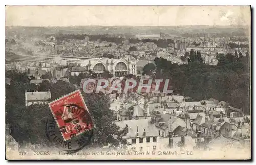 Cartes postales Tours Vue Panoramique vers la Gare prise des Tours de la Cathedrale