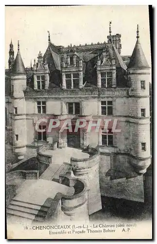 Cartes postales Chenonceaux L et L Le Chateau Cote Nord Ensemble et Facade Thomas Bohier