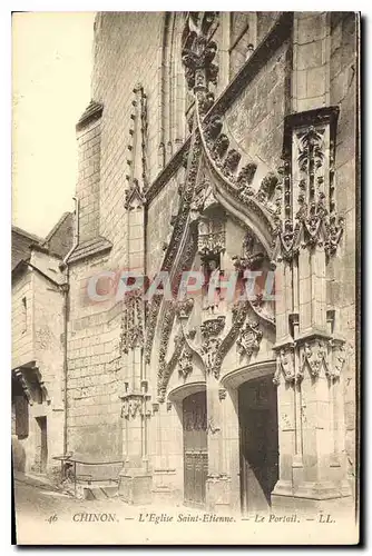 Ansichtskarte AK Chinon L'Eglise Saint Etienne Le Portail