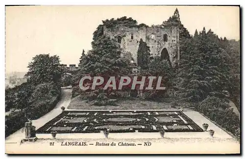 Cartes postales Langeais Ruines du Chateau