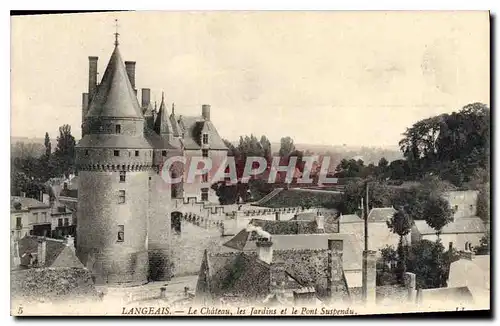 Ansichtskarte AK Langeais Le Chateau les Jardins et le Pont Suspendu