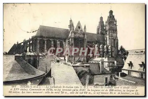 Cartes postales Tours L et L La Cathedrale St Gatien Cote N E Tours du Transept nord et abside