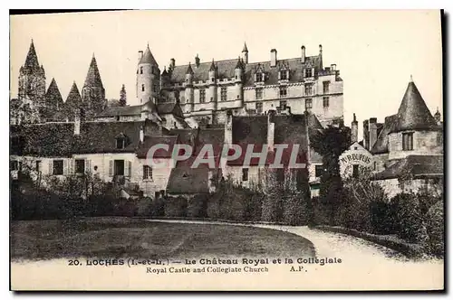 Ansichtskarte AK Loches L et L Le Chateau Royal et la Collegiale