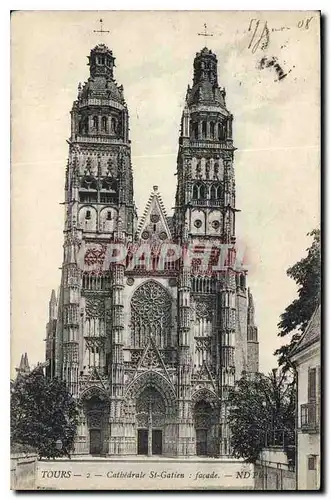 Cartes postales Tours Cathedrale St Gatien Facade