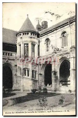 Cartes postales Tours I et L Cloitre de l'Absalette la Tourelle de l'escalier style Renaissance