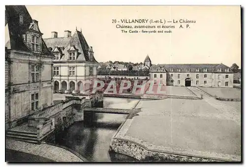 Cartes postales Villandry I et L le Chateau Chateau Avant Cours et Ecuries