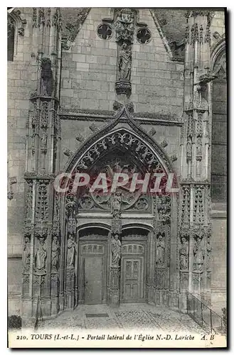 Cartes postales Tours I et L Portail Lateral de l'Eglise N D Lariche