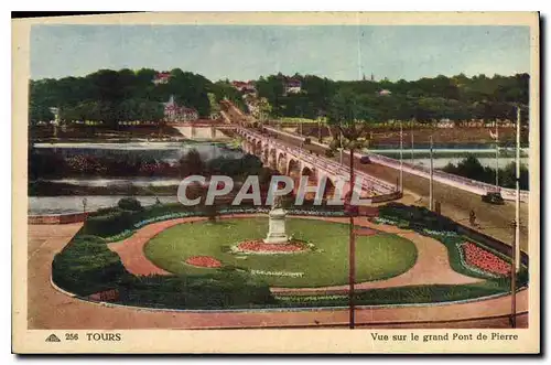 Ansichtskarte AK Tours vue sur le Grand Pont de Pierre