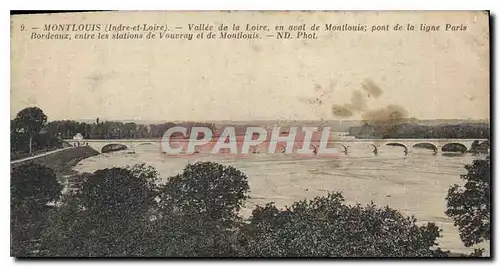 Cartes postales Montlouis Indre et Loire Vallee de la Loire en aval de Montlouis Pont de la ligne Paris Bordeaux