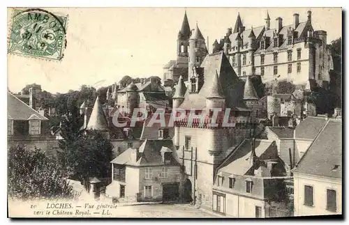 Cartes postales Loches vue generale vers le Chateau Royal