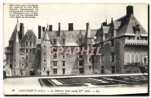 Ansichtskarte AK Langeais I et L le Chateau Cote Ouest XV siecle