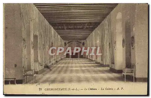 Cartes postales Chenonceau I et L le Chateau la Galerie