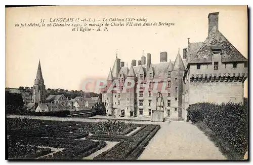 Ansichtskarte AK Langeais I et L le Chateau XV siecle ou fut celebre le 26 decembre 1491 le mariage de Charles VI