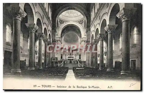 Cartes postales Tours Interieur de la Basilique St Martin