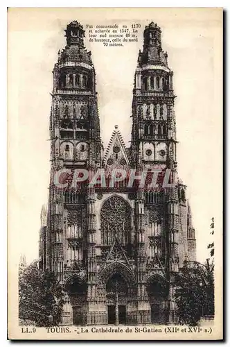 Cartes postales Tours la Cathedrale de St Gatien XII et XVI S