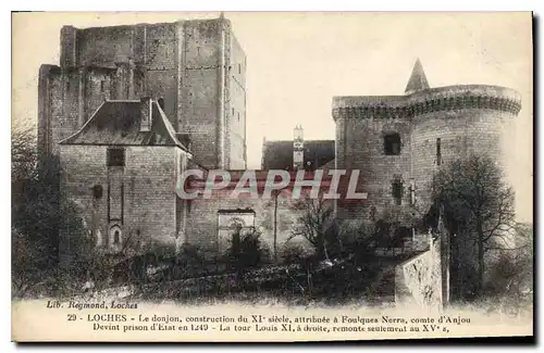 Cartes postales Louches le Donjon Construction du XI siecle attribuee a Foulques Nerra comte d'Anjou Devient pri