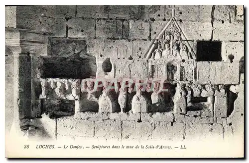 Cartes postales Louches le Donjon Sculptures dans le Mur de la Salle d'Armes