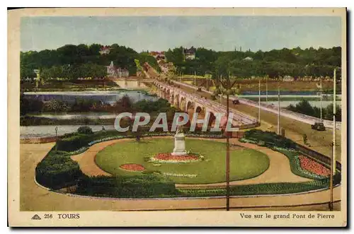 Ansichtskarte AK Tours vue sur le grand Pont de Pierre