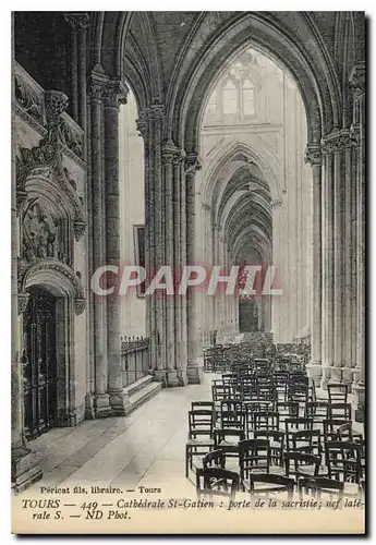 Ansichtskarte AK Tours Cathedrale St Gatien Porte de la Sacristie Nef late