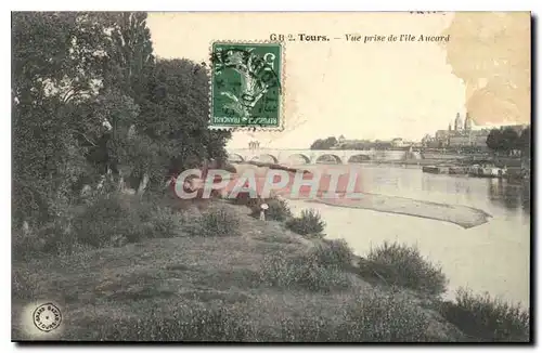 Cartes postales Tours vue prise de l'Ile Aucard