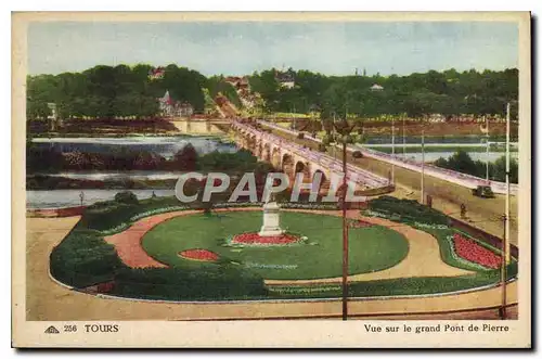 Ansichtskarte AK Tours vue sur le Grand Pont de Pierre