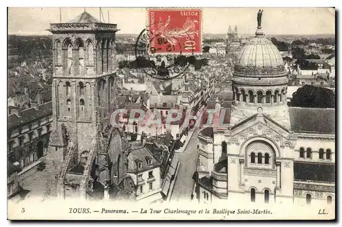 Cartes postales Tours Panorama la Tour Charlemagne et la Basilique Saint Martin