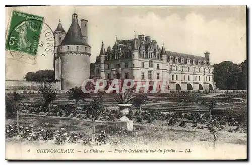 Ansichtskarte AK Chenonceaux le Chateau Facade Occidentale vue du Jardin