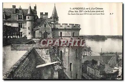 Ansichtskarte AK Amboise I et L le Chateau Mon hist XV S et la Loire Cote Est