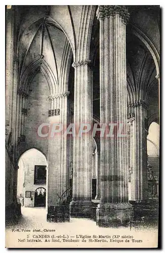 Ansichtskarte AK Candes I et L l'eglise St Martin XI siecle Nef Laterale au fond Tombeau de St Martin Eveque de T