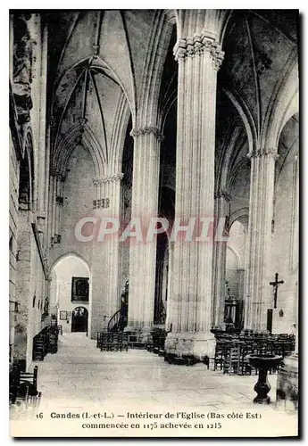 Ansichtskarte AK Gandes I et L Interieur de l'eglise Bas Cote Est Commencee en 1175 achevee en 1215