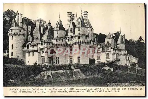 Ansichtskarte AK Rigny Indre et Loire Chateau d'Usse Construit aux XV XVI S modifie par Vauban qui crea les Terra