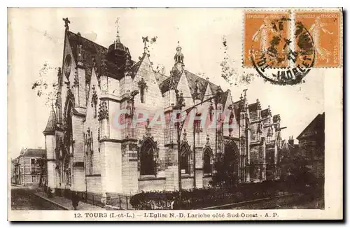 Cartes postales Tours I et L l'eglise N D Lariche Cote Sud Ouest