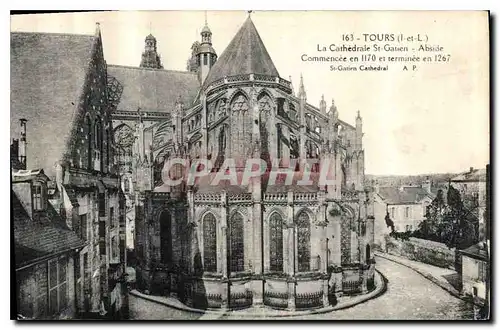 Ansichtskarte AK Tours I et L la cathedrale St Gatien Abside Commencee en 1170 et terminee en 1267