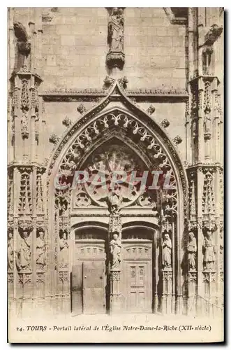 Ansichtskarte AK Tours Portail laterale de l'eglise Notre Dame la Riche XII siecle