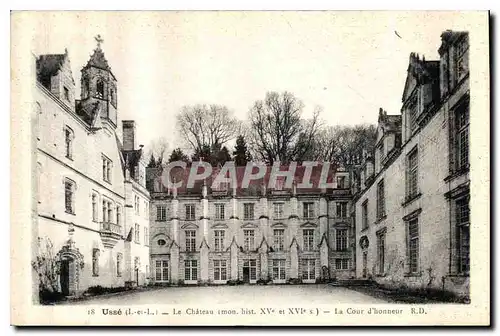 Ansichtskarte AK Usse I et L le Chateau Mon hist XV et XVI S la Cour d'Honneur