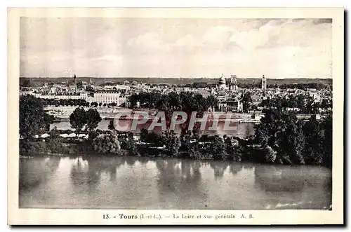 Cartes postales Tours I et L la Loire et vue generale