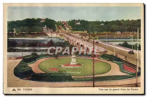 Ansichtskarte AK Tours vue sur le grand Pont de Pierre