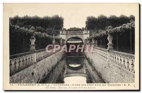 Cartes postales Villandry I et L le Chateau l'Axe des eaux avec les Tonnelles