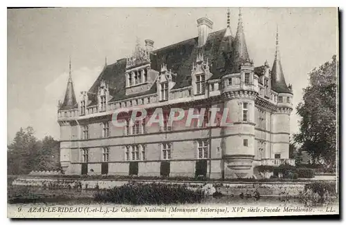 Ansichtskarte AK Azay le Rideau I et L le Chateau National Monument historique XVI siecle Facade Meridionale