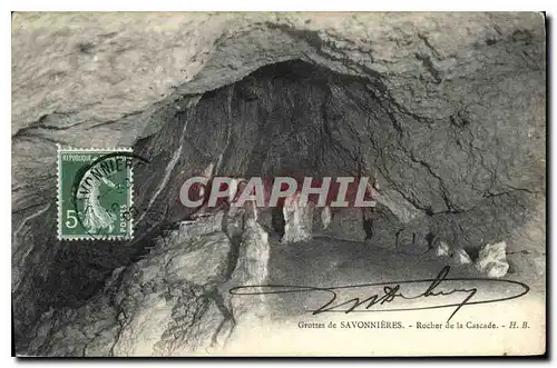 Cartes postales Grottes de Savonnieres Rocher de la Cascade