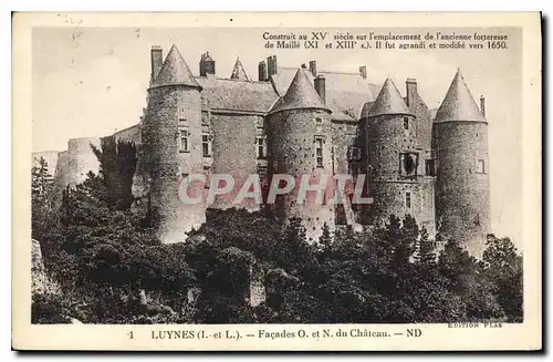 Cartes postales Luynes I et L facades O et N du Chateau