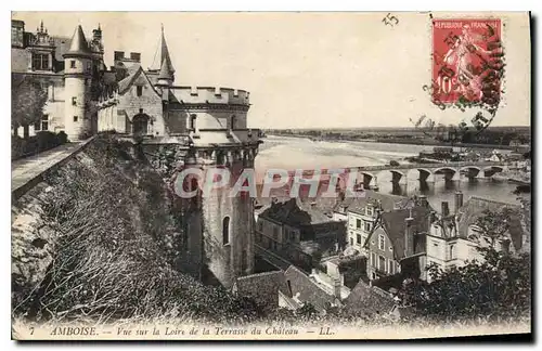 Cartes postales Amboise vue sur la Loire de la Terrasse du Chateau