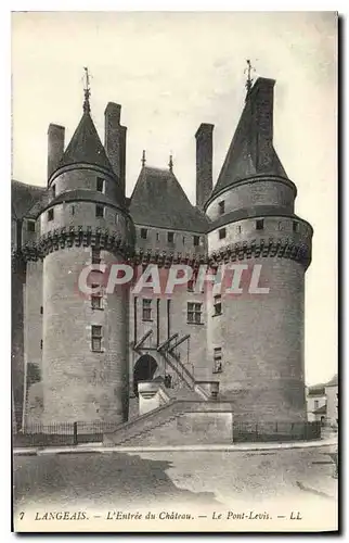 Ansichtskarte AK Langeais l'Entree du Chateau le Pont Levis